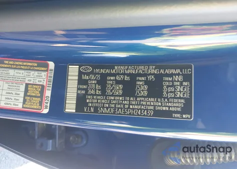 2023 Hyundai Tucson Sel z USA, uszkodzony, nr VIN 5NMJF3AE5PH243439